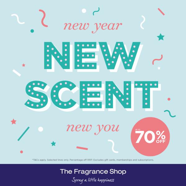 Blue sales graphic for The Fragrance Shop
