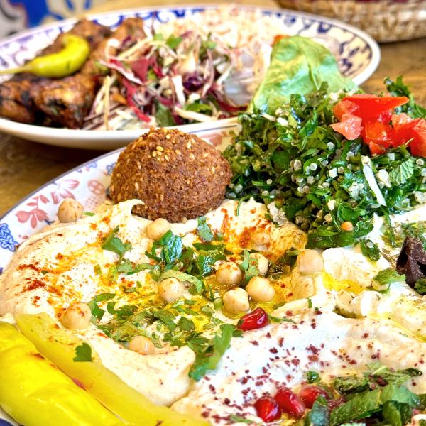 Close-up of colourful food at Comptoir Libanais